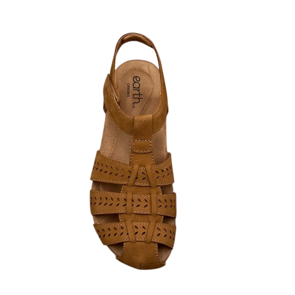 Earth Birdy Women's Leather‎ Fisherman Sandals Size 9.5 Brown-Tan Arch Support - Picture 4 of 12